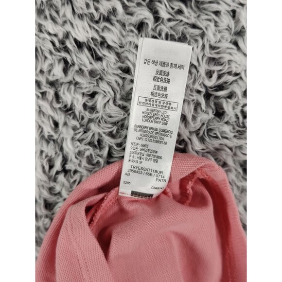 BURBERRY Polo Girls SZ 3M Nova Check Short Flutter Cap Sleeve Pink Round Collar - Picture 7 of 7